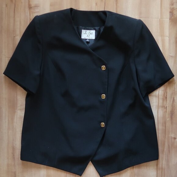 Le Suit Black Short Sleeve Blazer - Picture 7 of 8